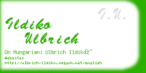 ildiko ulbrich business card